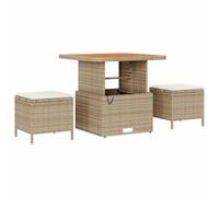 Gecheer Set Divano da Giardino con cuscino 12 pcs Beige Poly RattanCuscino Materasso Ergonomico