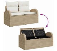Gecheer Set Divano da Giardino con cuscino 5 pcs Beige Poly RattanSalotto Giardino Complet