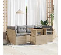 Gecheer Set Divano da Giardino con cuscino 7 pcs beige e grigio chiaroSalotto Giardino Complet