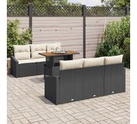 Gecheer Set Divano da Giardino con cuscino Nero, Crema 100 x 55 x 73 cmSalotto Giardino Complet