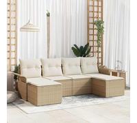 Gecheer Set Giardino 6 Pezzi con Cuscini Beige in Rattan SinteticoSet divani giardinoDivano esterno set