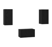 Gecheer Set mobile TV 3 pcs Rovere Nero 60 x 30 x 30.5 cmScaffale per TV