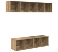 Gecheer Set mobile TV 4 pcs rovere artigianale 37 x 37 x 142.5 cmScaffale per TV
