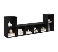 Gecheer Set mobile TV 4 pcs Rovere Nero 72 x 35 x 36.5 cmScaffale per TV