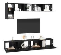 Gecheer Set mobile TV 5 pcs Rovere Nero 100 x 30 x 30 cmScaffale per TV