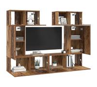 Gecheer Set mobile TV 6 pcs Legno antico 80 x 30 x 30 cmScaffale per TV