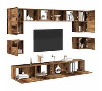 Gecheer Set mobile TV 8 pcs Legno vecchio 100 x 30 x 30 cmMobili TV moderniSet porta TV
