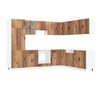 Gecheer Set Mobili da Cucina 14 pz Porto Legno Antico in TruciolatoCucina completa