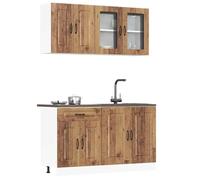 Gecheer Set Mobili da Cucina 4 pz Kalmar Legno Vecchio in TruciolatoCucina completa