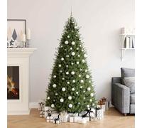 Gecheer Set Natale con 120 Palline Punta e 300 Luci LED Bianco e Grigio, palline natalizie lucide in tre dimensioni, luci a LED con 8 effetti, for albero, casa, ufficio