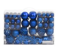 Gecheer Set Palline di Natale, 111 pz, Blu, Polistirene Infrangibile, 3-6 cm, Stili Vari for Albero di Natale