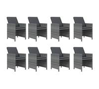 Gecheer Set Pranzo da Giardino 9 pz con Cuscini in Polyrattan GrigioSet divani giardinoDivano esterno set