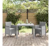 Gecheer Set pranzo giardino 3 pcs Grigio chiaro 100 x 100 x 73 cmSet divani giardinoDivano esterno set