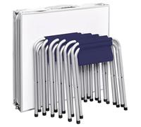Gecheer Set Tavolo da Campeggio Pieghevole 6 Sedie Regolabili 180x60 cmArredo da esterno comodo