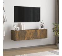 Gecheer Set Vetrina Parete con Luci LED per TV, 5 Pezzi, Nero e Bianco, Moderno e Funzionale