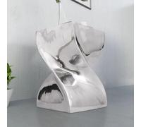 Gecheer Sgabello Tavolino, Forma Attorcigliata in Alluminio Argentato, per Interni