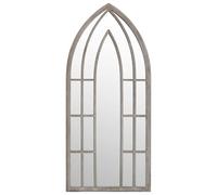 Gecheer Specchio da Giardino in Ferro e Vetro, Dimensioni 70x30 cm, Sabbia, Decorazione Esterna, Riflesso Luce, Amplia Spazio