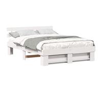 Gecheer Struttura del letto Bianco 150 x 200 cm Legno di pino masselloGiroletto moderno