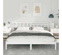 Gecheer Struttura del letto Bianco 180 x 200 cm Legno di pino masselloGiroletto moderno
