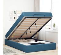 Gecheer Struttura del letto con archiviazione Blu 120 x 200 cm VellutoGiroletto moderno
