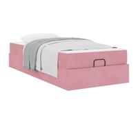 Gecheer Struttura del letto con materasso Rosa 100 x 200 cm VellutoGiroletto con Materasso