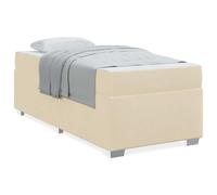 Gecheer Struttura del letto Crema 100 x 200 cm TessutoGiroletto con Materasso