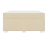 Gecheer Struttura del letto Crema 160 x 200 cm TessutoGiroletto con Materasso