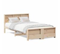 Gecheer Struttura del letto Marrone 135 x 190 cm Legno di pino masselloGiroletto con Materasso