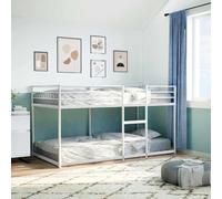 Gecheer Struttura,Letto a Castello,Singolo,Senza Materasso,in Acciaio,Metallico,Bianco,100x190 cm,Struttura,Letto per Cameretta,Letto a Castello per Bambini