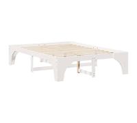 Gecheer Struttura letto a terra con archiviazione, letto a basso profilo, design minimalista, 160 x 200 cm, bianco, per camera da letto