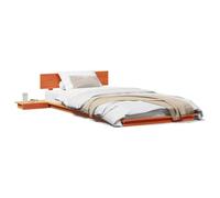 Gecheer Struttura letto a terra con comodini Marrone cerato 90x200cm Legno masselloGiroletto moderno