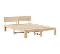 Gecheer Struttura Letto con Spazio di Riparazione, Design Rialzato, 140x200 cm, Legno Massello di Pino, Struttura Solida per Camera Adulti