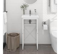 Gecheer Struttura per Lavabo da Bagno Bianca 40x38x83 cm in FerroCompleto bagno moderno