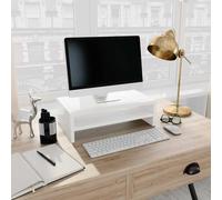 Gecheer Supporto Monitor Bianco Lucido 42x24x13 cm in Legno MultistratoMobile rialzo tv vetro