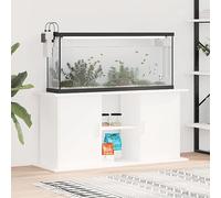 Gecheer Supporto per Acquario, Stabile e Funzionale con Ampio Spazio Portaoggetti, 121x41x58 cm, in Legno Multistrato Bianco, per Acquari da Interno e Allevo di Pesci Ornamentali