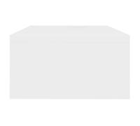 Gecheer Supporto per Monitor Bianco 42x24x13 cm Legno MultistratoMobile rialzo tv vetro