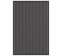 Gecheer Tappetino Striped Nero e Grigio 60 x 90 cm Polipropilene, PVCTappeto Pelo Lungo Morbido