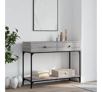 Gecheer Tavolino Consolle Grigio Sonoma 100x34,5x75cm Legno Multistrato,Tavolo Console,Tavolino Consolle,da Divano,Consolle Moderna,Tavolo Consolle Ingresso,Tavolino Consolle Ingresso