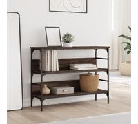 Gecheer Tavolino Consolle,Tavolo consolle Ingresso,Tavolo da Consolle Vintage,Consolle da Cucina,Consolle Ingresso,Tavolo Console a 3 Ripiani,Rovere Marrone 100x32x75 cm Legno Multistrato