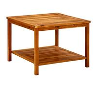 Gecheer Tavolino da caffè da Salotto Basso Quadrato in Legno di Acacia con Ripiano 60x60x45 cm,Tavolino da caffè da Giardino Esterno Quadrato in Legno,Tavolino per Divano in Legno,Tavolino Quadrato