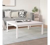 Gecheer Tavolino da Salotto Bianco 100x100x40 cm Legno Massello di PinoTavolini Caffè Set