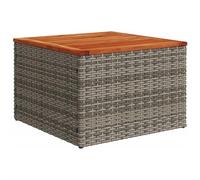 Gecheer Tavolino,Tavolo,da caffè,da Giardino,Esterno,Basso,Quadrato,in Polyrattan Grigio e Vetro,55x55x37 cm,Tavolino da Giardino in Rattan,Tavolino da Dviano per Giardino,Esterno