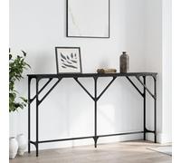 Gecheer Tavolo Consolle da Ingresso Alto in Legno Multistrato, Tavolino Console per Ingresso, Tavolo da Pranzo Nero 140x23x75 cm