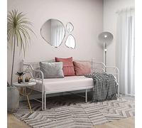 Gecheer Telaio Divano Letto Estraibile Bianco in Metallo 90x200 cm,Struttura,Telaio,Letto,Giroletto,Singolo,Matrimoniale,Struttura Letto,Moderna,Letto con Doghe,J324765