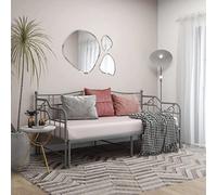 Gecheer Telaio Divano Letto Estraibile Grigio in Metallo 90x200 cm,Struttura,Telaio,Letto,Giroletto,Singolo,Matrimoniale,Struttura Letto,Moderna,Letto con Doghe,J324766