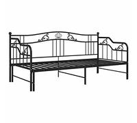 Gecheer Telaio Divano Letto Estraibile, Struttura Letto Singolo Moderno, Sofa Bed in Metallo Nero 90x200 cm