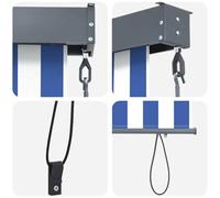 Gecheer Tenda a Rullo Esterna Rigato Regolabile Crema 220 x 250 cm Tessuto - Design Moderno e Funzionale