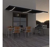 Gecheer Tenda da Sole,Automatica,con Sensore Vento,con Luce LED,600x350 cm,Antracite,Tenda da Sole Automatica,Tenda da Sole da Patio Terrazzo,Tenda Esterno Sole,Tenda da Sole da Muro