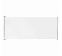 Gecheer Tenda laterale retrattile, privacy terrazza, protezione vento sole, poliestere resistente, base acciaio, tenda retrattile, rotolamento automatico, 200x500 cm crema, per patio e balcone