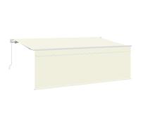Gecheer Tenda Retrattile Crema e Bianco 400 x 200 cm, Ombra Personalizzabile, Poliestere e Metallo, Parchi e Terrazzi